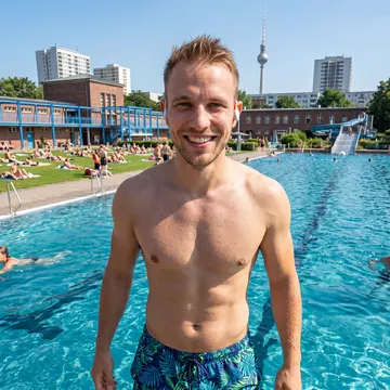 Schwimmer vor der nächsten Trainingseinheit